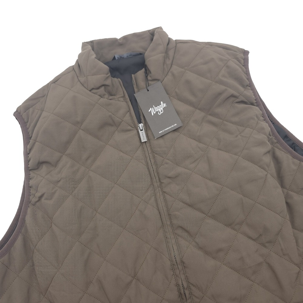 Waggle Men's Size 2XL Quilted Vest Iron Range Full Zip Brown Crosscut NWT $109